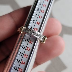 14k gold and diamond ring sz 5.25~